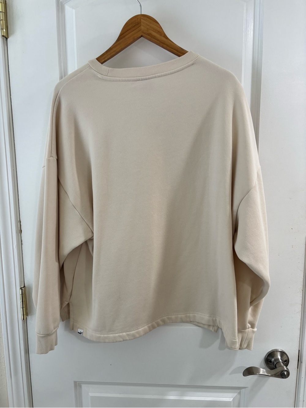 Puma Women’s Beige Crewneck Sweatshirt with Logo Patch - Picture 9 of 10